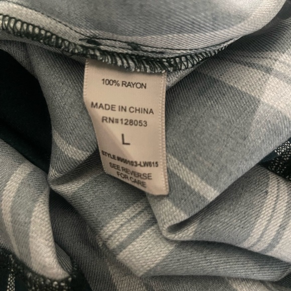 Charlotte Russe Never Worn Green White Striped Sun Dress Sz L Large - Picture 15 of 16